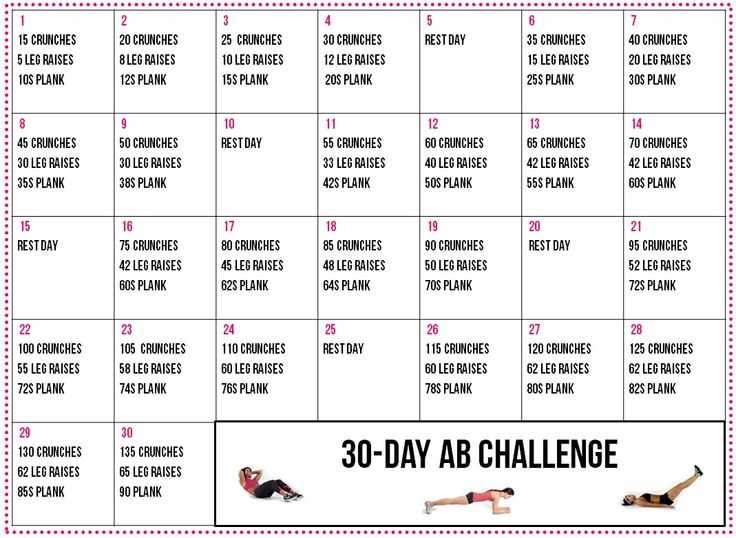 printable 30 day abs challenge