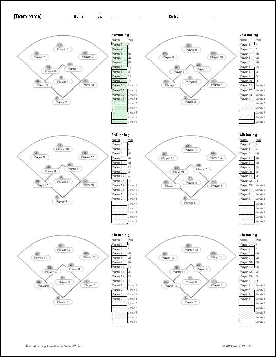 printable baseball lineup card
