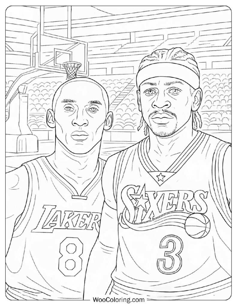 printable basketball coloring page