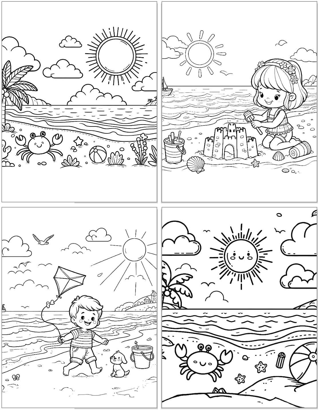 printable beach coloring page