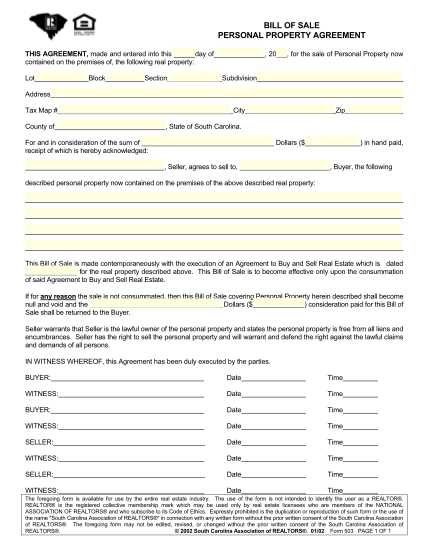 printable bill of sale missouri