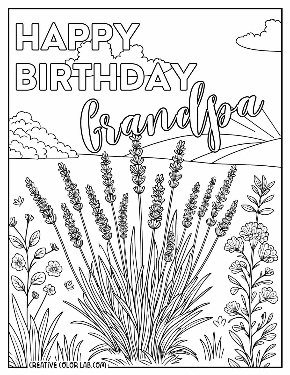 printable birthday cards for coloring