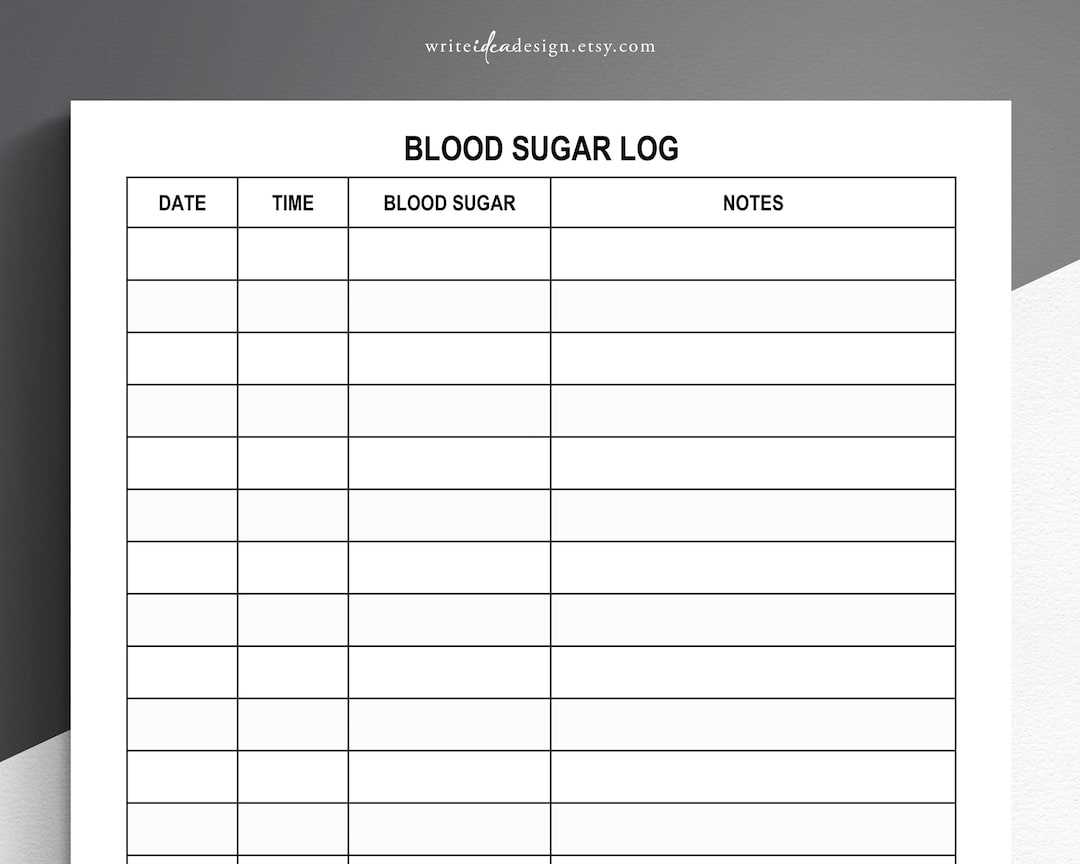 printable blood sugar logs