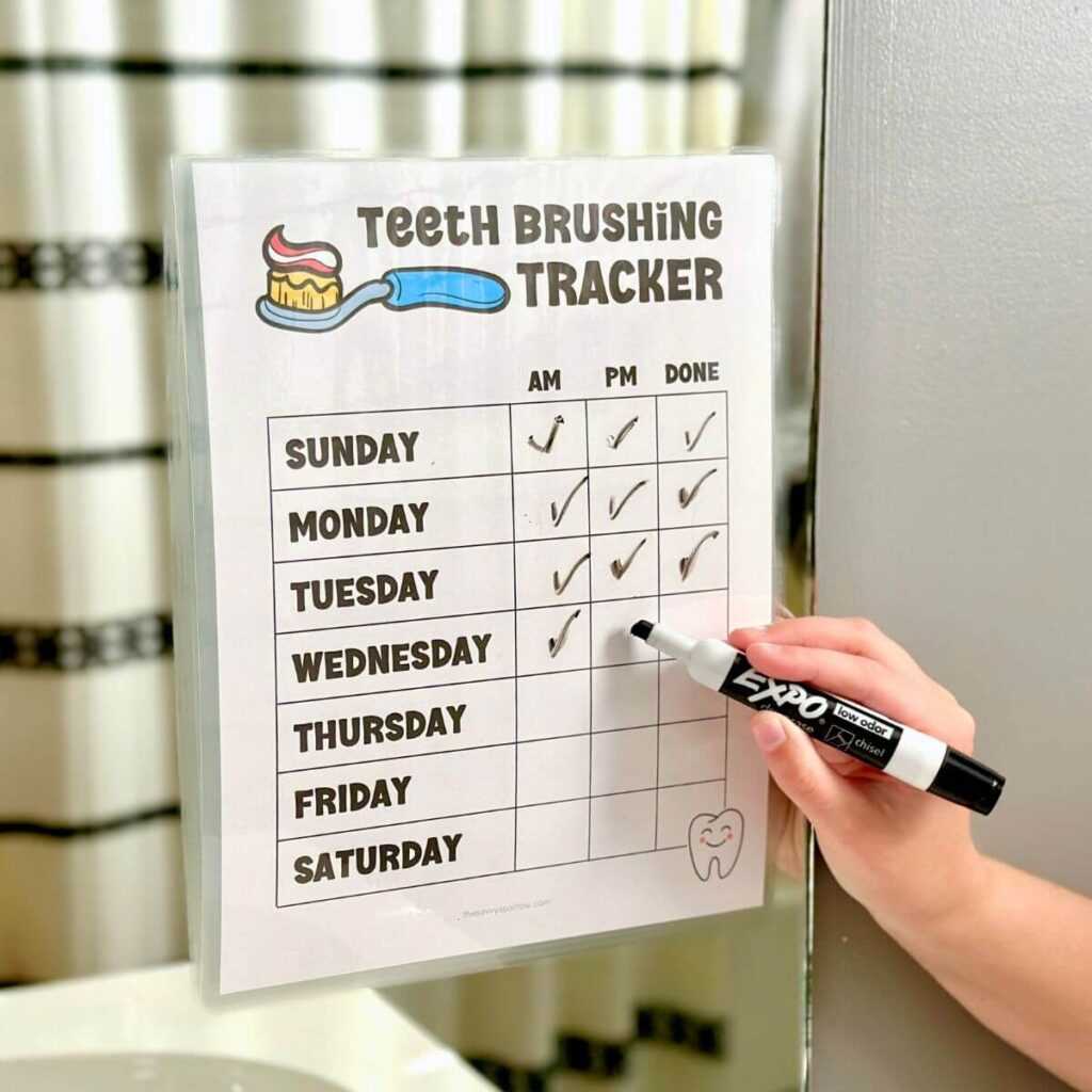 printable brush your teeth chart