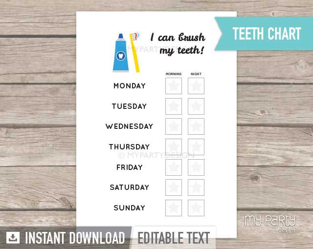printable brush your teeth chart