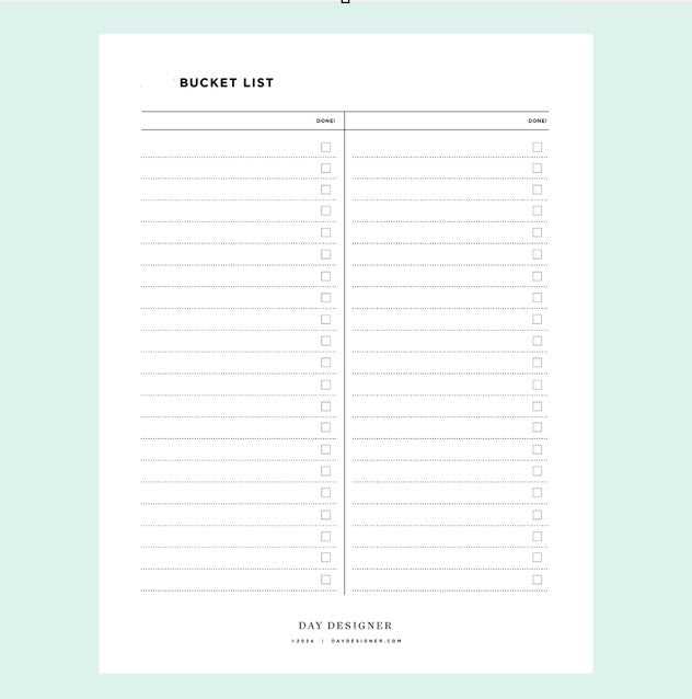 printable bucket list printable bucket list