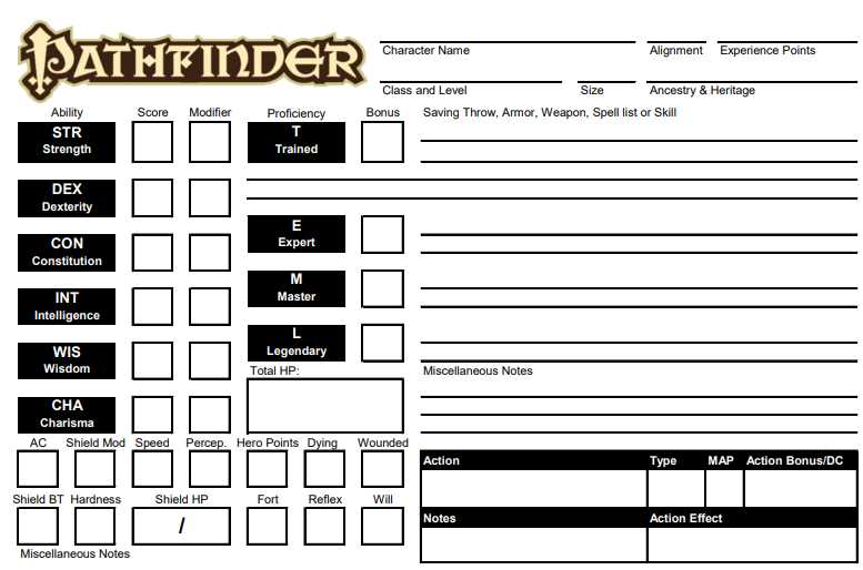 printable character sheet pathfinder