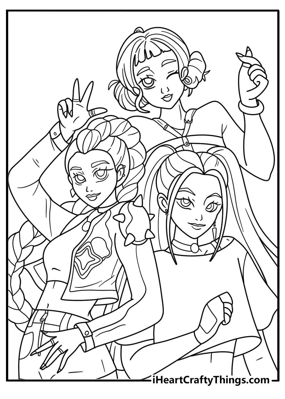printable coloring kpop demon hunters coloring pages
