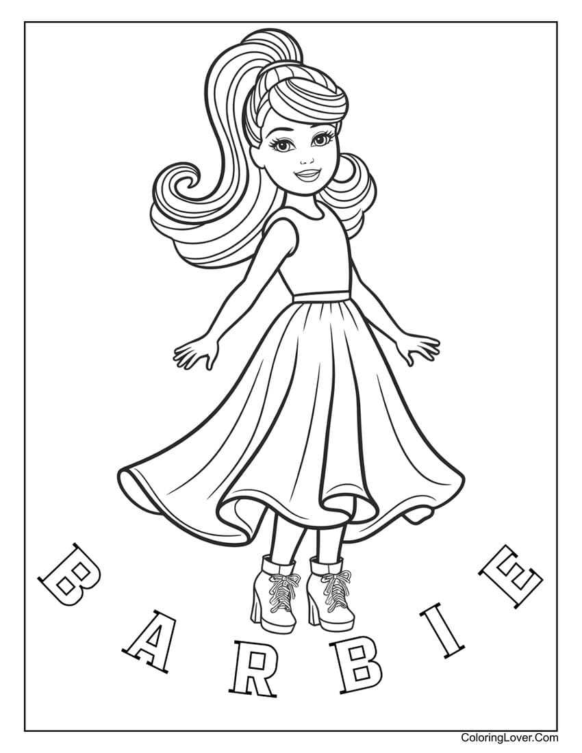 printable coloring pages barbie