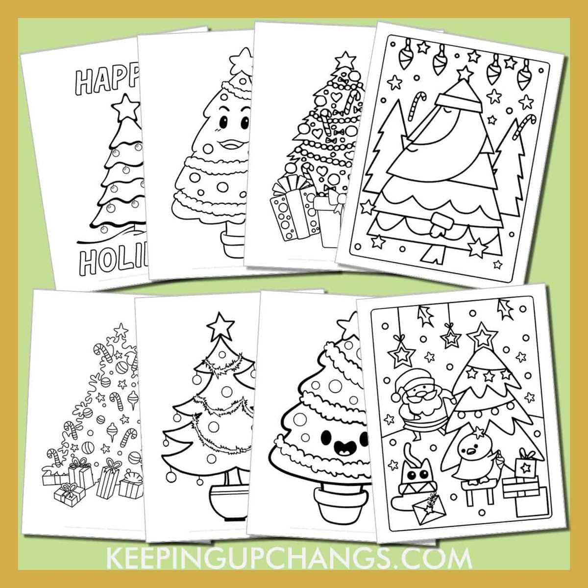 printable coloring pages of christmas trees