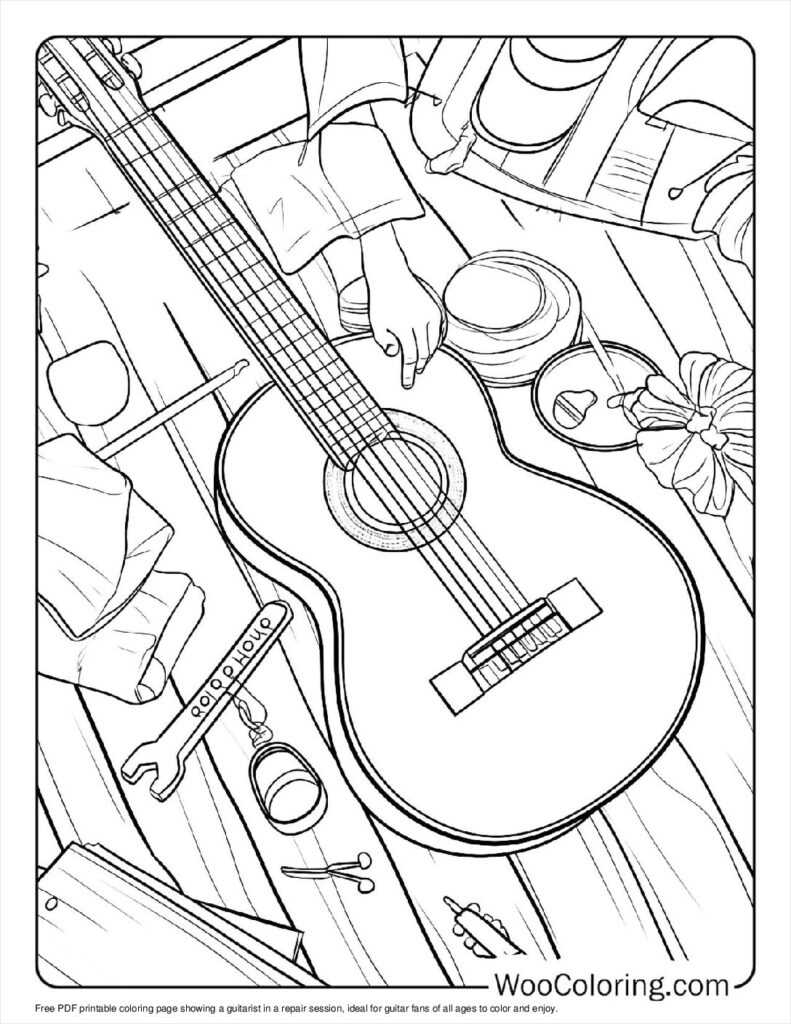 printable coloring pages of guitars
