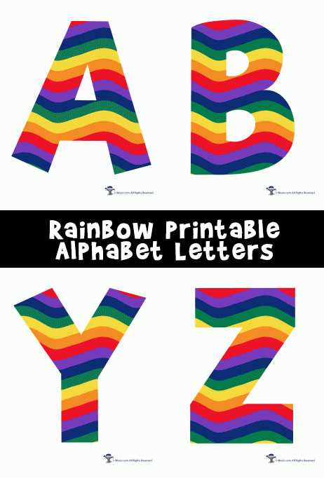 printable coloured letters