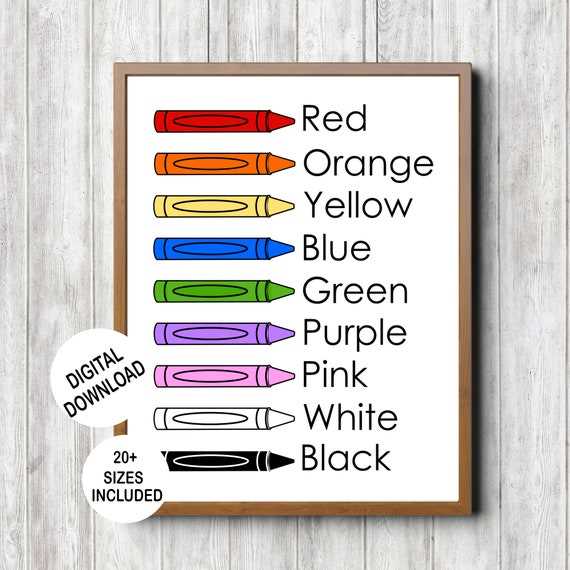 printable crayons with color names printable crayons with color names
