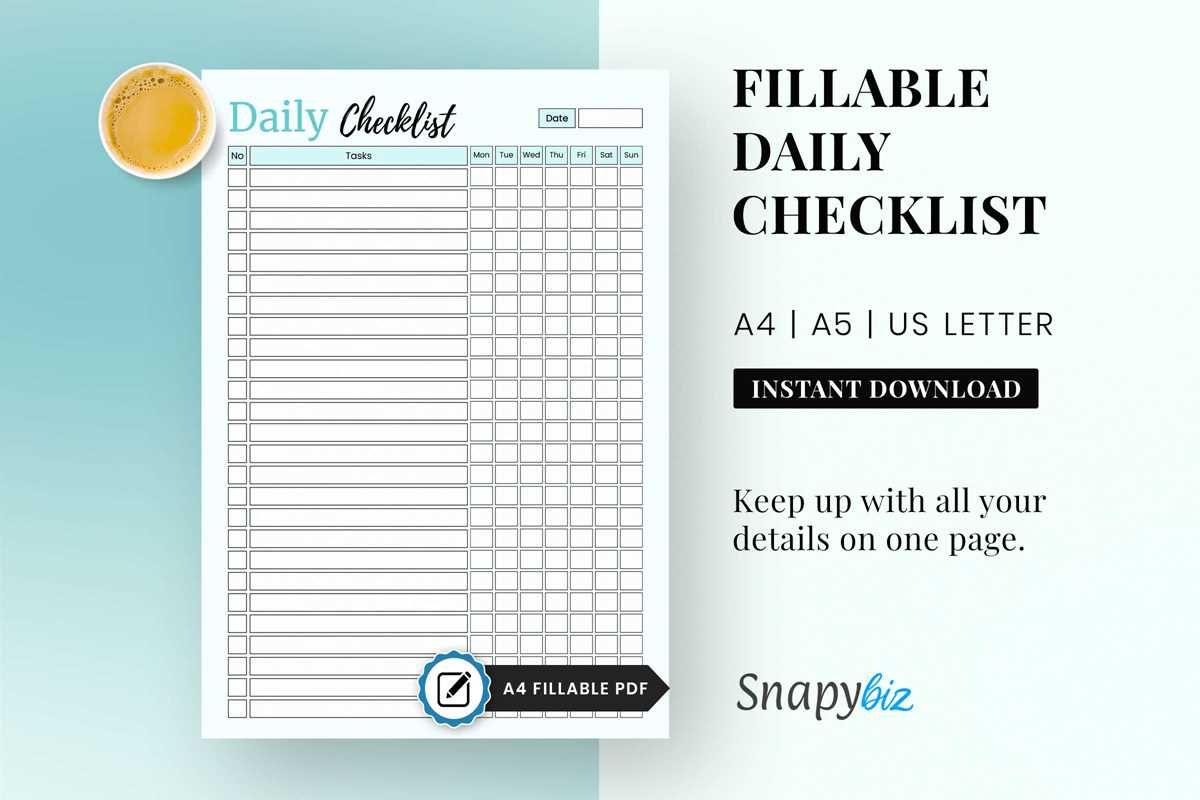 printable daily checklist