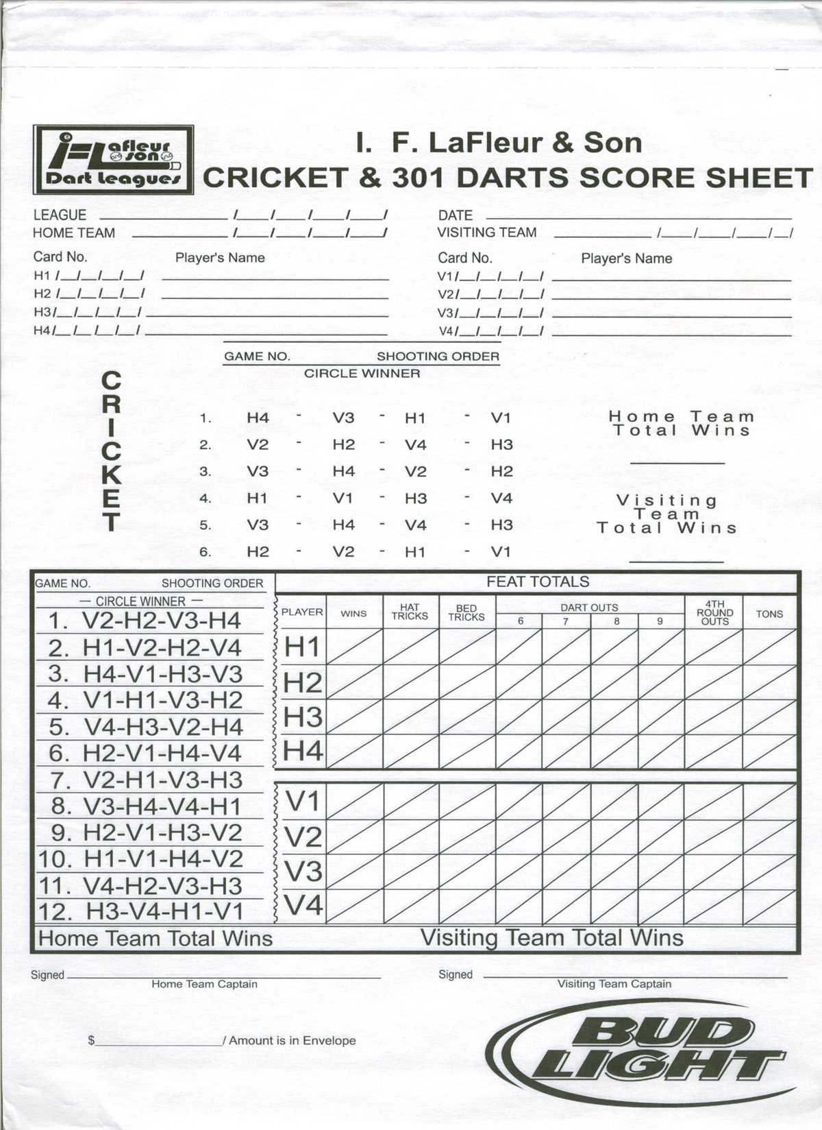 printable dart score sheet