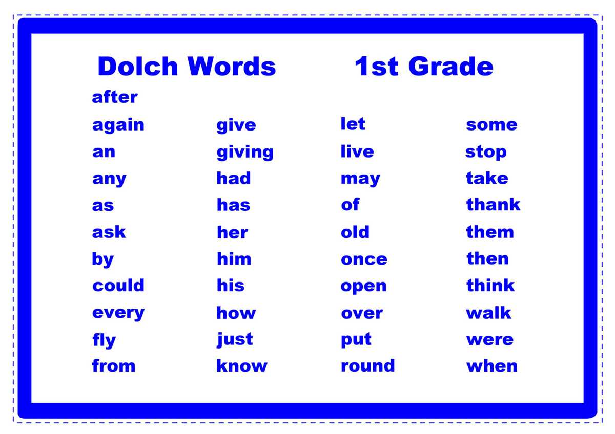 printable dolch word list