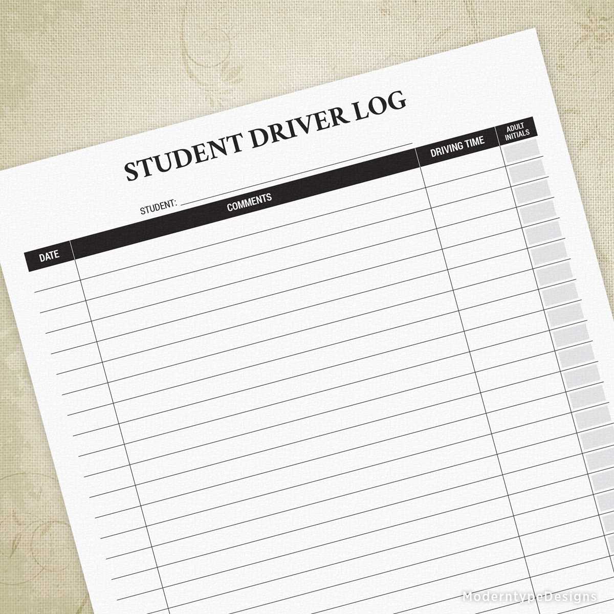 printable drivers log printable drivers log