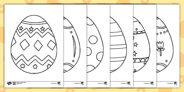 printable easter egg color pages