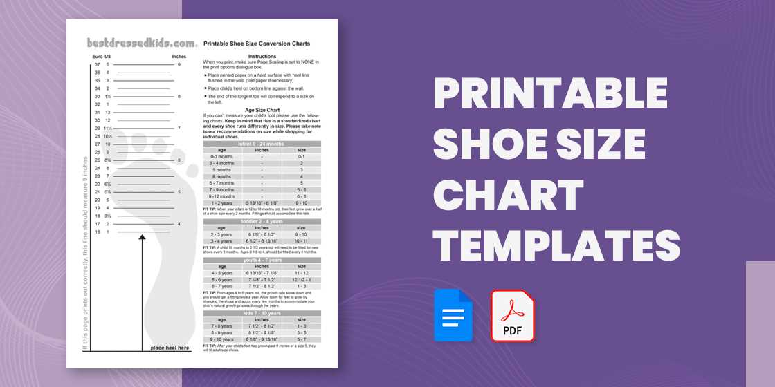 printable foot measurement chart