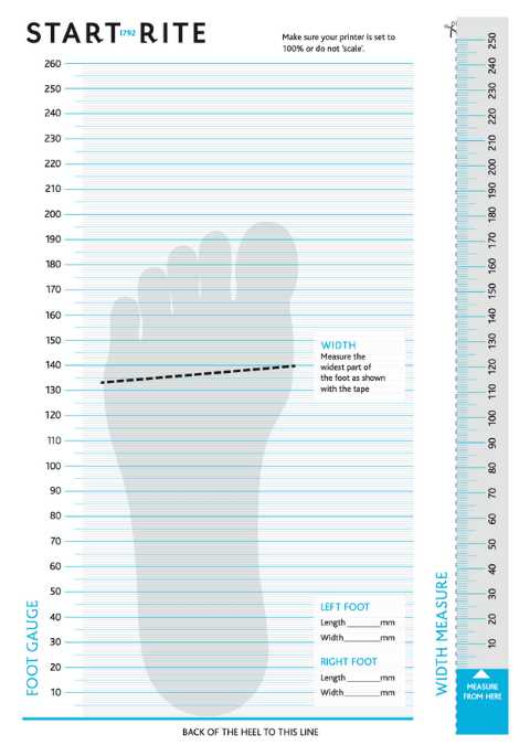 printable foot measurement chart