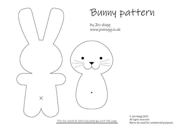 printable free bunny pattern template
