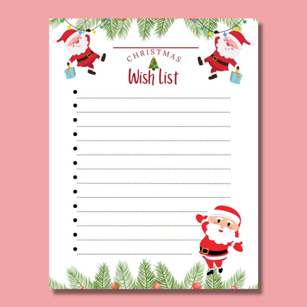 printable free christmas list printable free christmas list