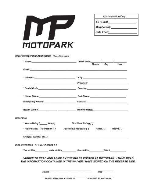 printable generic motorcycle ride waiver form printable generic motorcycle ride waiver form