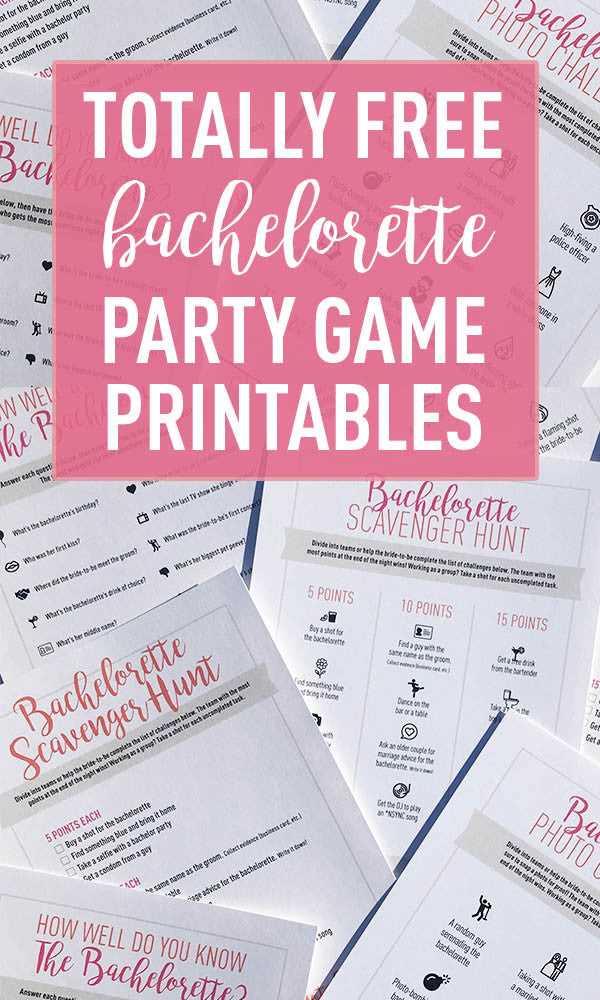 printable hen party games