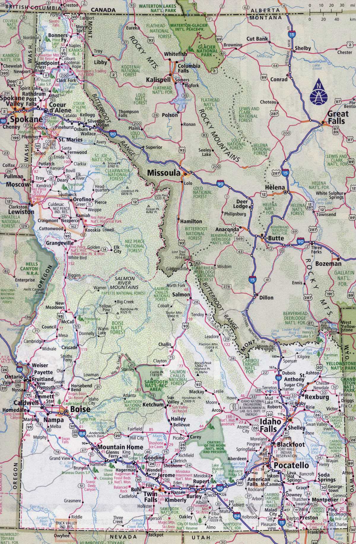 printable idaho map