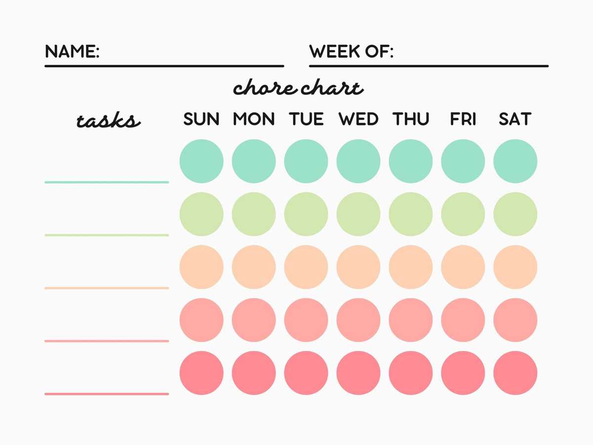 printable kids chore chart