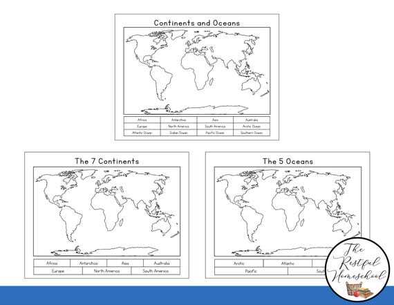 printable map continents printable map continents
