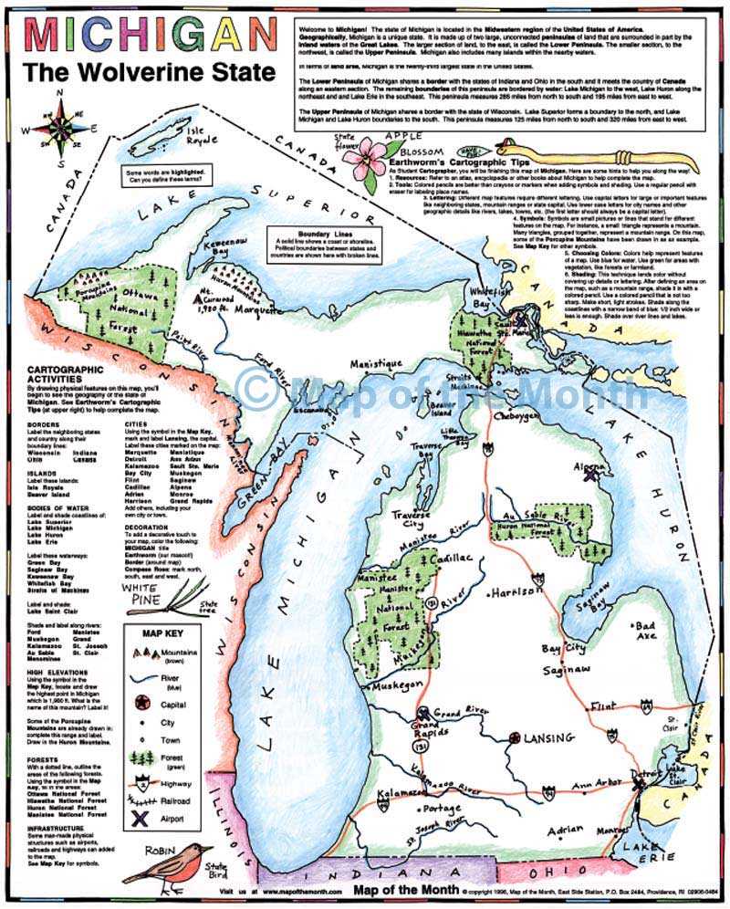 printable map of michigan printable map of michigan
