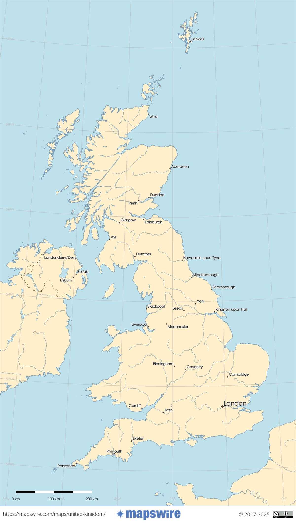 printable map of uk