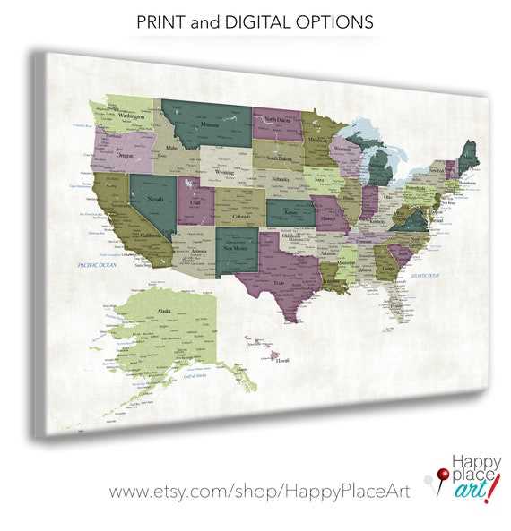 printable map of usa with cities