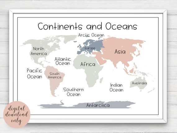 printable map of world continents