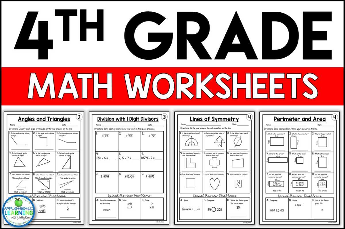 printable math pages for 4th graders