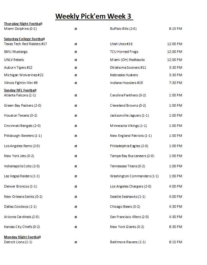 printable nfl pick em sheet