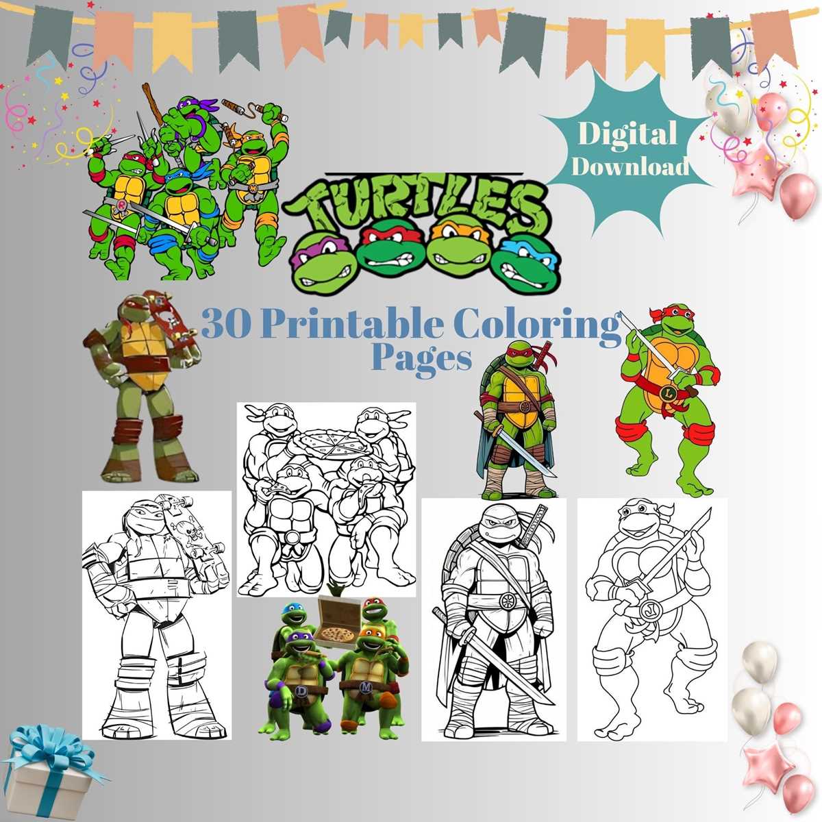 printable ninja turtle coloring pages