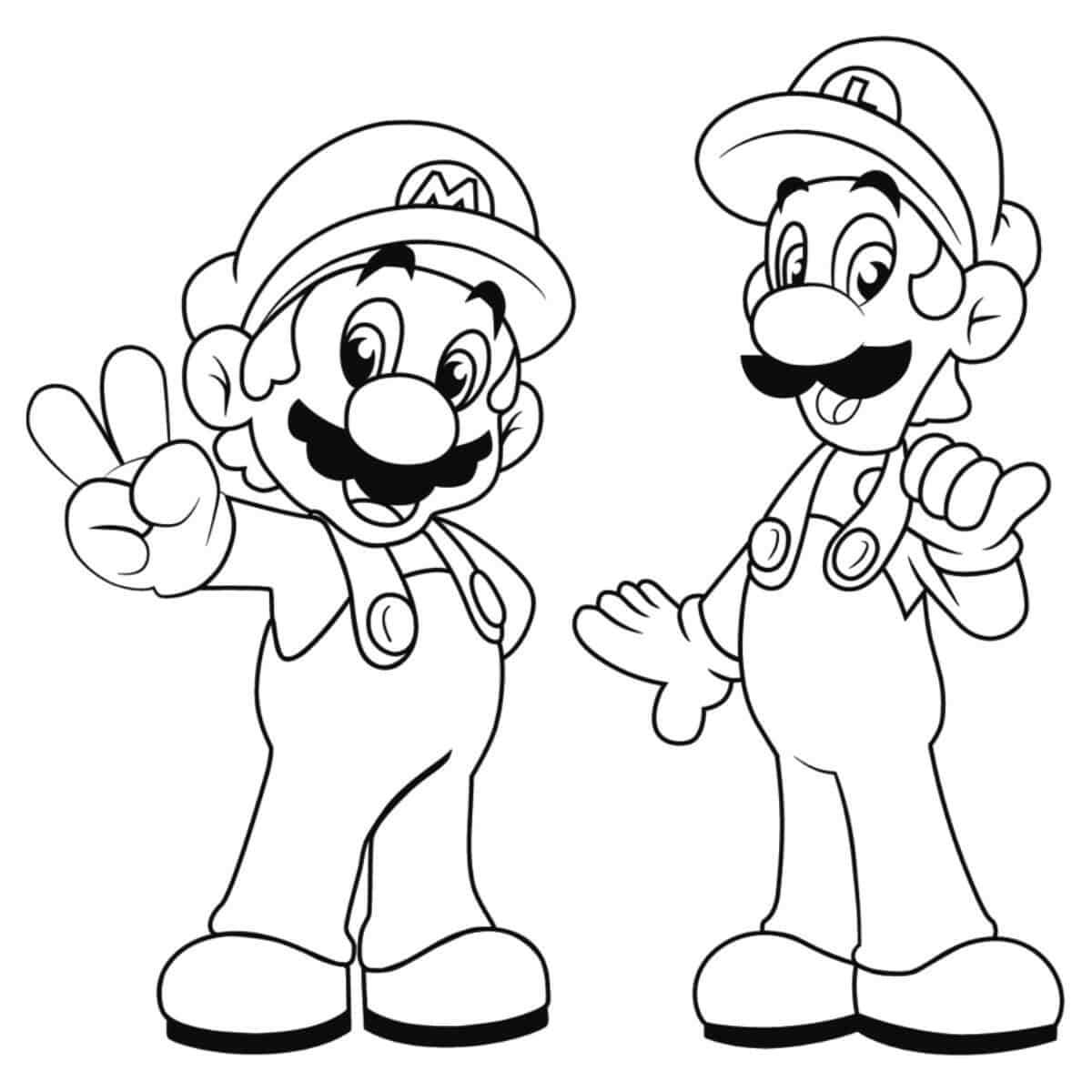 printable paper mario coloring page