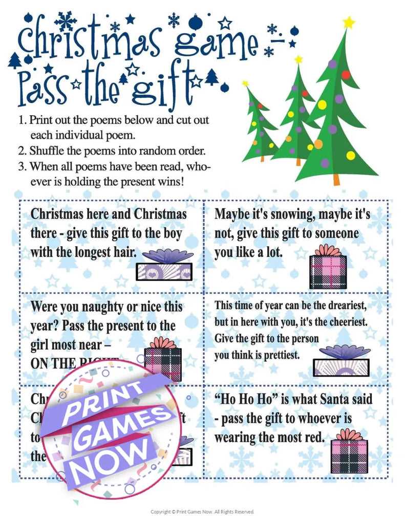 printable party games for christmas