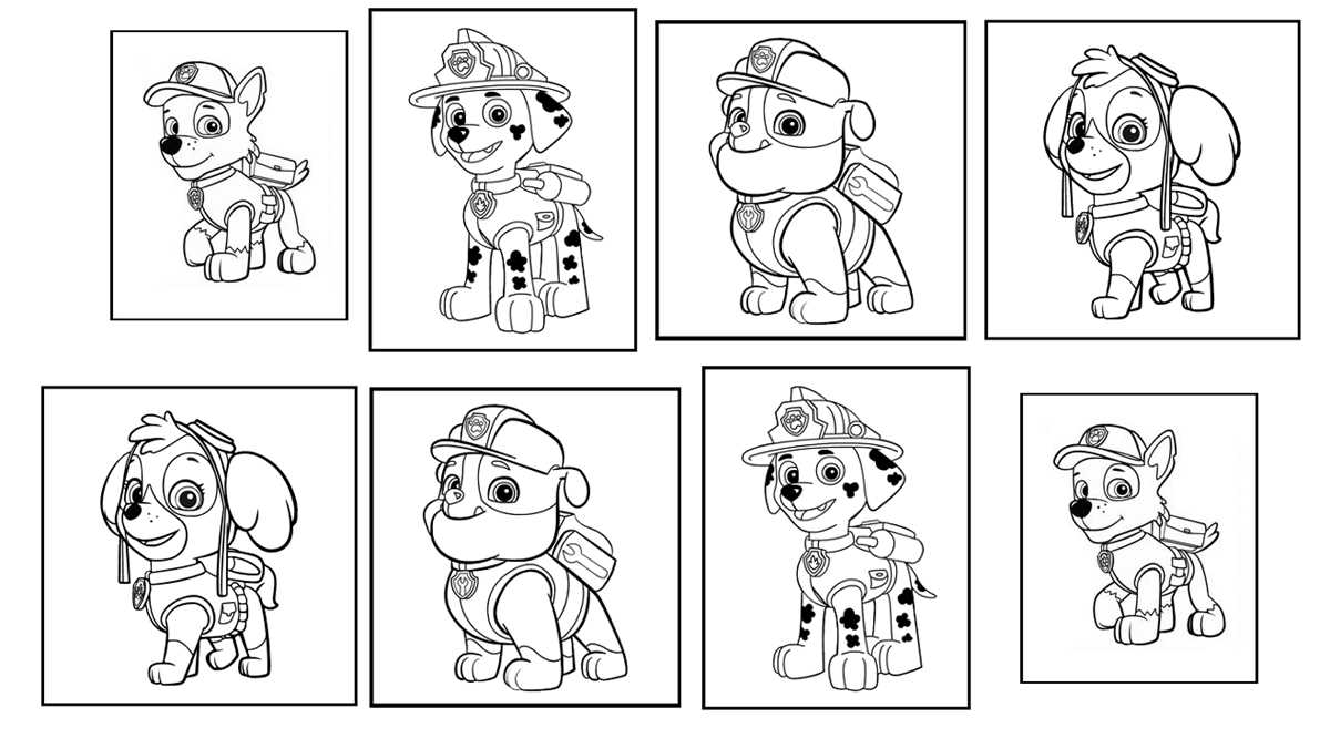 printable paw patrol color pages
