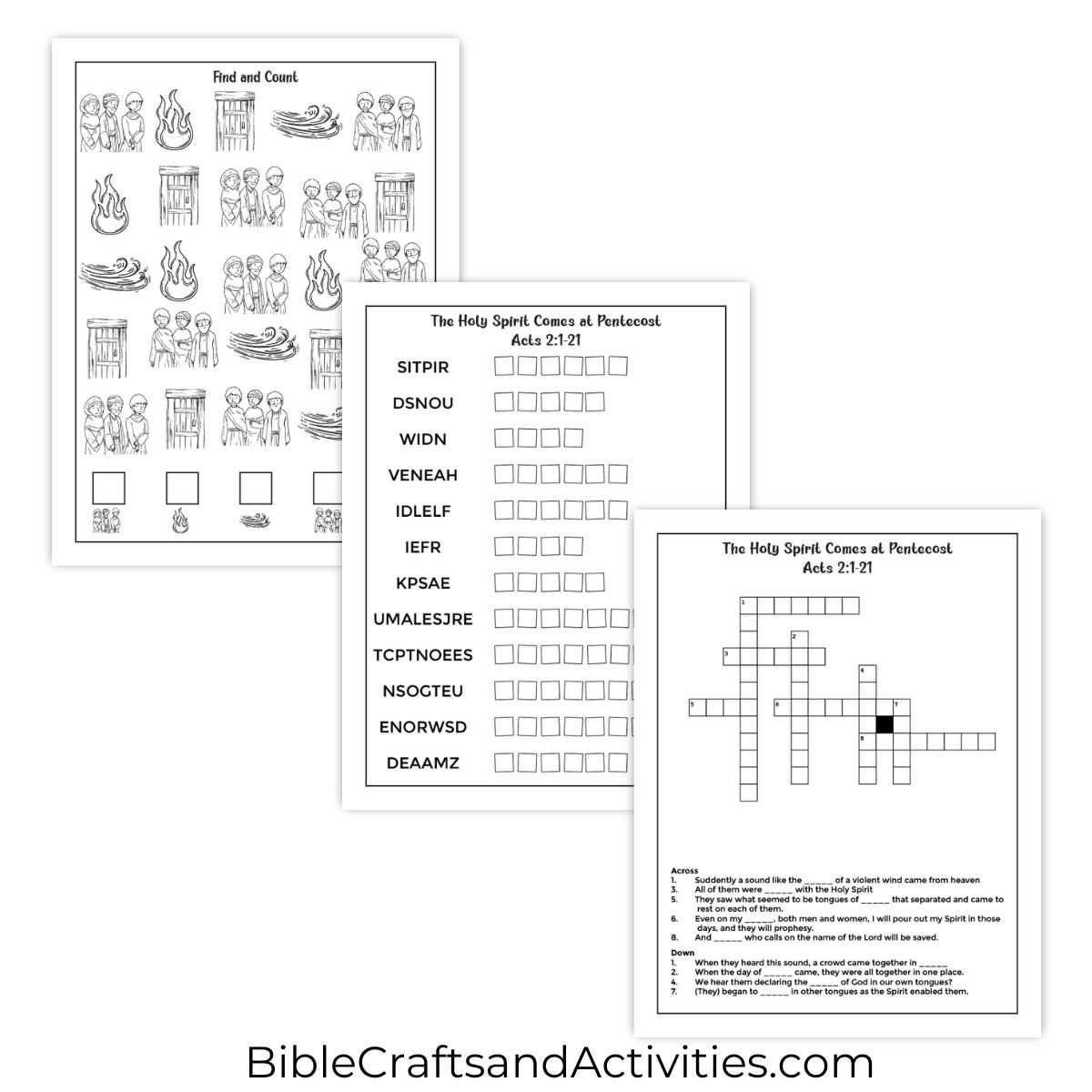 printable pentecost worksheets