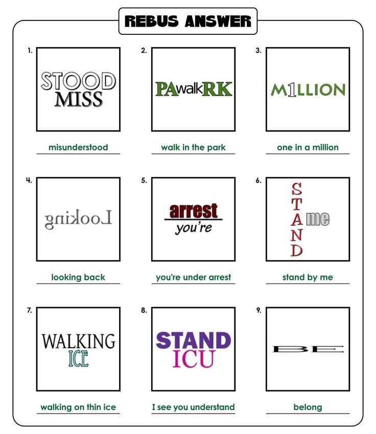 printable rebus puzzles with answers printable rebus puzzles with answers