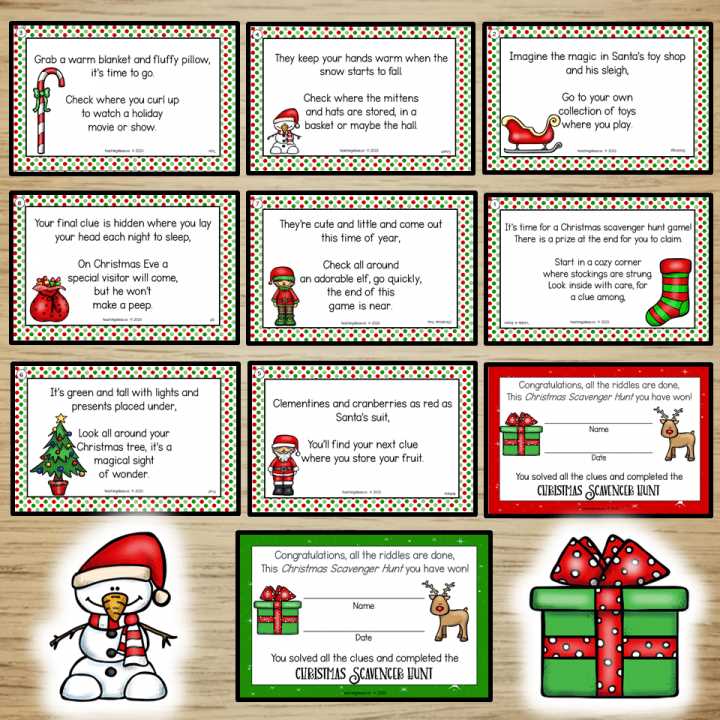 printable scavenger hunt clues christmas