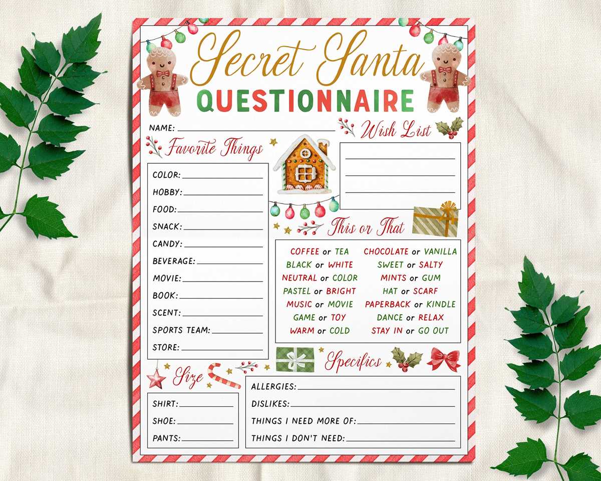 printable secret santa list