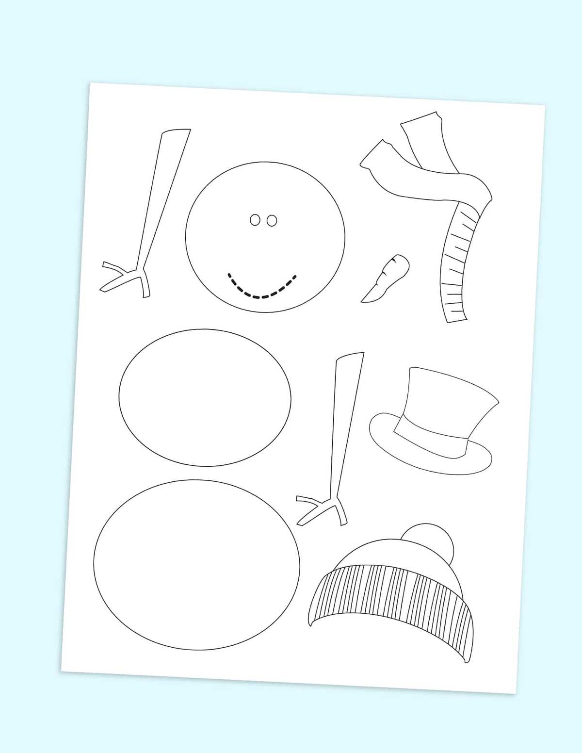 printable snowman hat