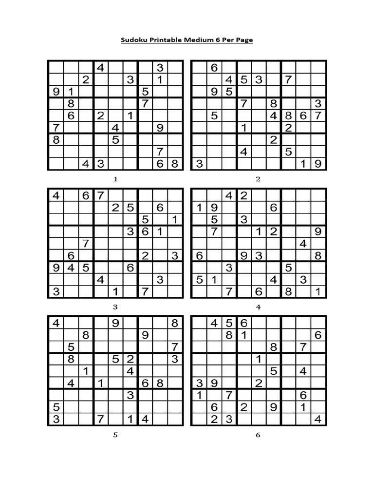 printable sudoku medium level