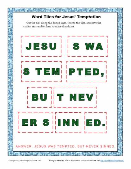 printable temptation of jesus craft