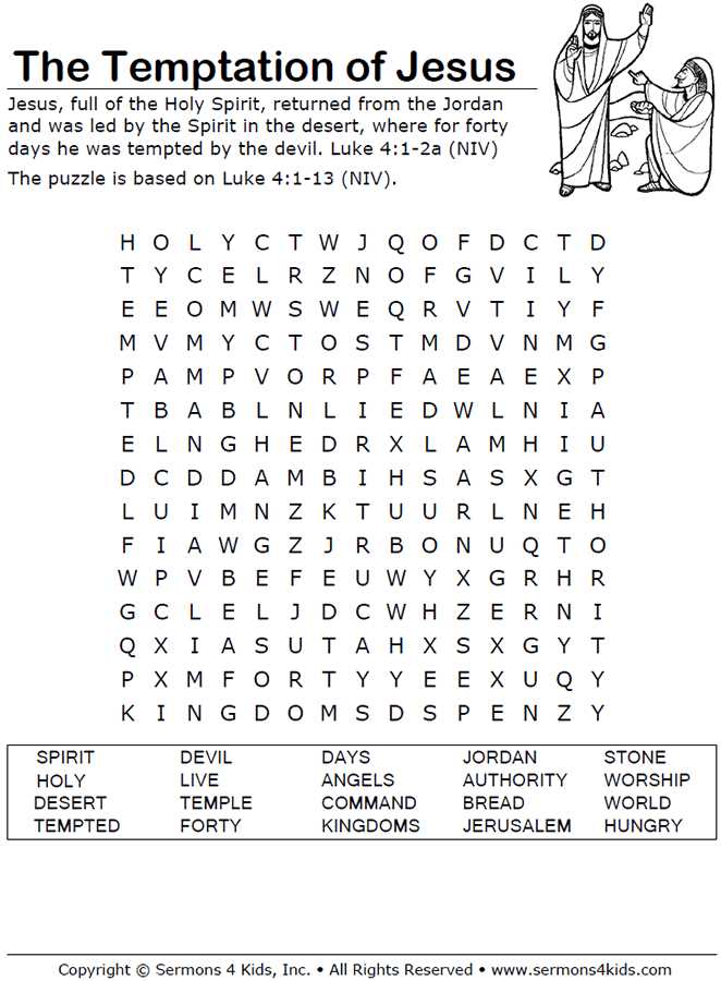 printable temptation of jesus craft