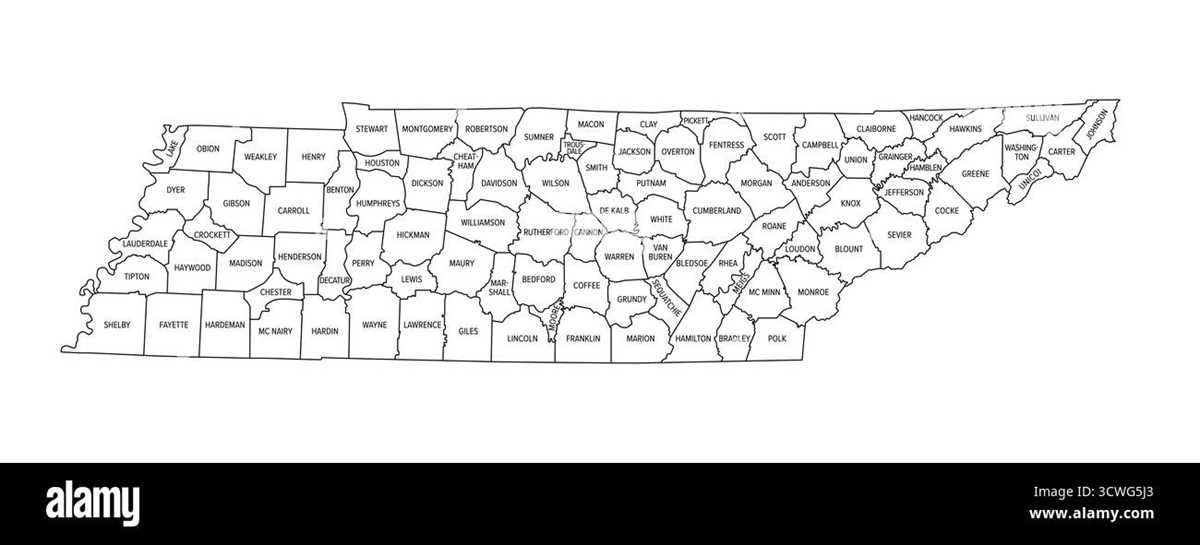 printable tennessee state map